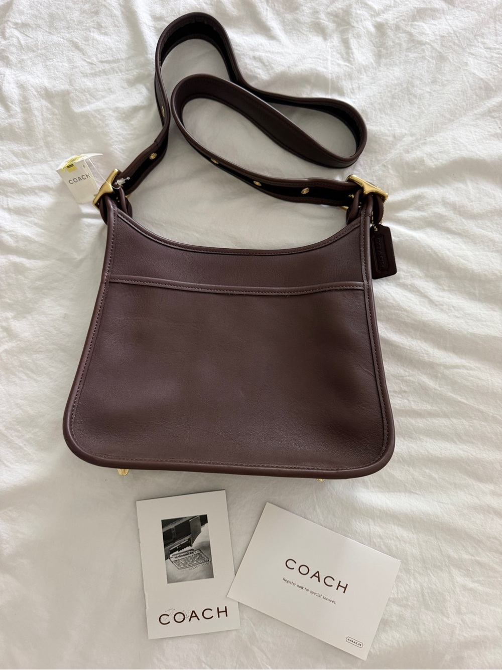NWT Vintage Coach 9966 Legacy Zip Mahogany Brown Glove Tanned Leather